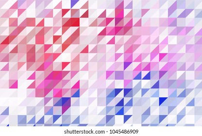 Dark BLUE vector abstract colorful background, which consist of triangles. Pattern with colored triangles on white background.