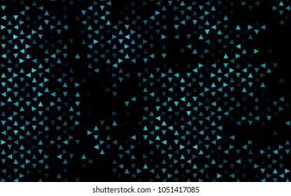 Dark BLUE vector abstract colorful background, which consist of triangles. Pattern with colored triangles on white background.