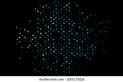 Dark BLUE vector abstract colorful background, which consist of triangles. Pattern with colored triangles on white background.