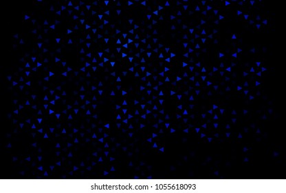 Dark BLUE vector abstract colorful background, which consist of triangles. Pattern with colored triangles on white background.
