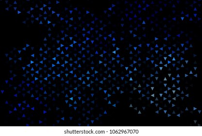 Dark BLUE vector abstract colorful background, which consist of triangles. Pattern with colored triangles on white background.