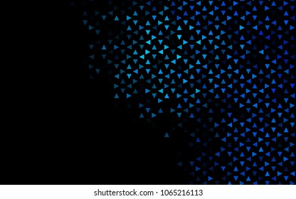 Dark BLUE vector abstract colorful background, which consist of triangles. Pattern with colored triangles on white background.
