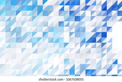 Dark BLUE vector abstract colorful background, which consist of triangles. Pattern with colored triangles on white background.