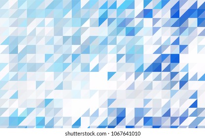Dark BLUE vector abstract colorful background, which consist of triangles. Pattern with colored triangles on white background.