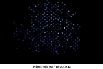 Dark BLUE vector abstract colorful background, which consist of triangles. Pattern with colored triangles on white background.