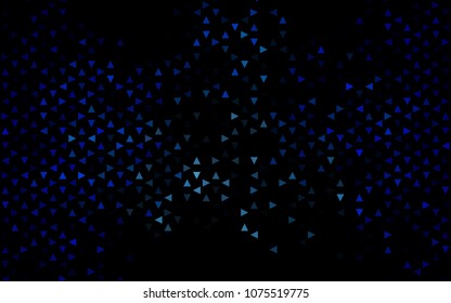 Dark BLUE vector abstract colorful background, which consist of triangles. Pattern with colored triangles on white background.