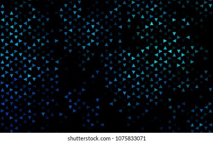 Dark BLUE vector abstract colorful background, which consist of triangles. Pattern with colored triangles on white background.