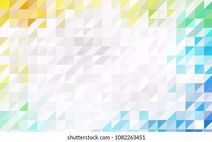 Dark BLUE vector abstract colorful background, which consist of triangles. Pattern with colored triangles on white background.