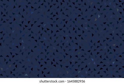 Dark BLUE vector abstract colorful background, which consist of triangles. Pattern with colored triangles on white background.