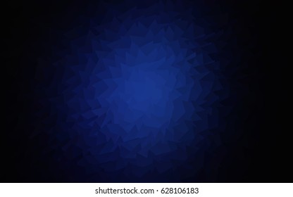 Dark BLUE vector abstract colorful background, which consist of triangles. Pattern with colored triangles on white background.