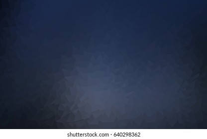Dark BLUE vector abstract colorful background, which consist of triangles. Pattern with colored triangles on white background.