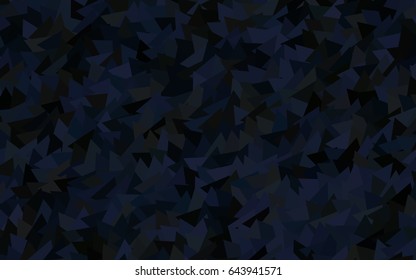 Dark BLUE vector abstract colorful background, which consist of triangles. Pattern with colored triangles on   background.