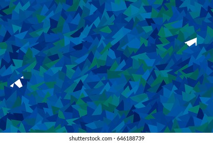 Dark BLUE vector abstract colorful background, which consist of triangles. Pattern with coloured triangles.