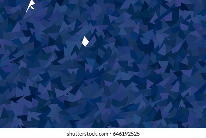 Dark BLUE vector abstract colorful background, which consist of triangles. Pattern with colored triangles on white background.