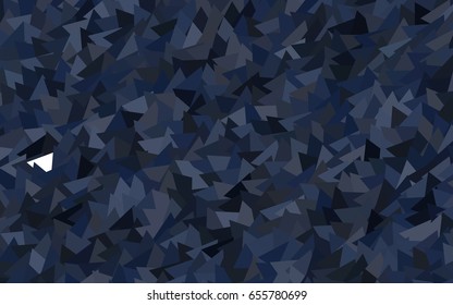 Dark BLUE vector abstract colorful background, which consist of triangles. Pattern with colored triangles on white background.