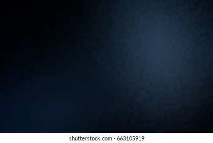 Dark BLUE vector abstract colorful background, which consist of triangles. Pattern with colored triangles on white background.