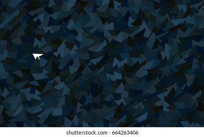 Dark BLUE vector abstract colorful background, which consist of triangles. Pattern with colored triangles on white background.