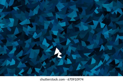 Dark BLUE vector abstract colorful background, which consist of triangles. Pattern with colored triangles on white background.