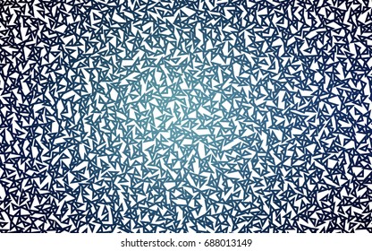 Dark BLUE vector abstract colorful background, which consist of triangles. Pattern with colored triangles on white background.