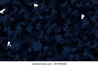 Dark BLUE vector abstract colorful background, which consist of triangles. Pattern with colored triangles on white background.