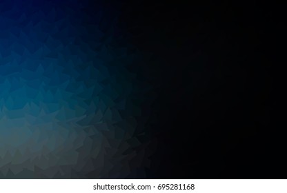 Dark BLUE vector abstract colorful background, which consist of triangles. Pattern with colored triangles on white background.