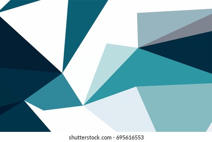 Dark BLUE vector abstract colorful background, which consist of triangles. Pattern with colored triangles on white background.