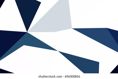 Dark BLUE vector abstract colorful background, which consist of triangles. Pattern with colored triangles on white background.