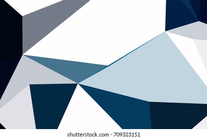 Dark BLUE vector abstract colorful background, which consist of triangles. Pattern with colored triangles on white background.