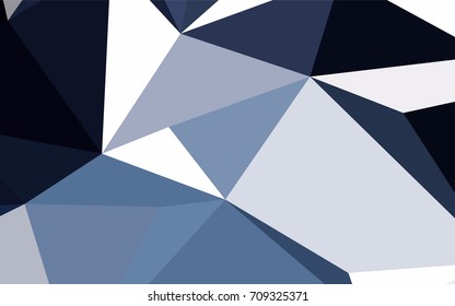 Dark BLUE vector abstract colorful background, which consist of triangles. Pattern with colored triangles on white background.