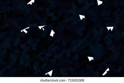 Dark BLUE vector abstract colorful background, which consist of triangles. Pattern with colored triangles on white background.