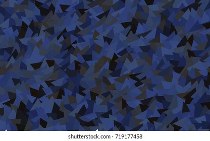 Dark BLUE vector abstract colorful background, which consist of triangles. Pattern with colored triangles on white background.