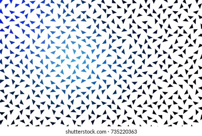 Dark BLUE vector abstract colorful background, which consist of triangles. Pattern with colored triangles on white background.