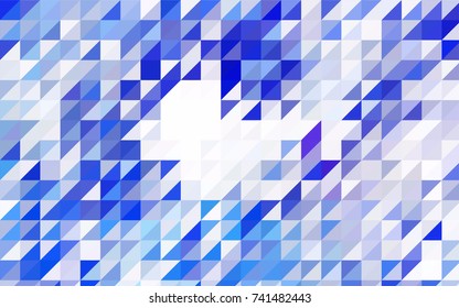 Dark BLUE vector abstract colorful background, which consist of triangles. Pattern with colored triangles on white background.