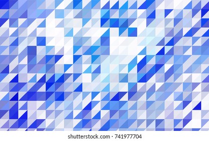 Dark BLUE vector abstract colorful background, which consist of triangles. Pattern with colored triangles on white background.