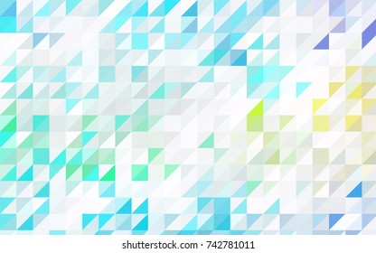 Dark BLUE vector abstract colorful background, which consist of triangles. Pattern with colored triangles on white background.