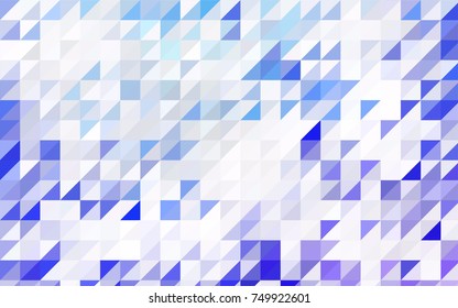Dark BLUE vector abstract colorful background, which consist of triangles. Pattern with colored triangles on white background.