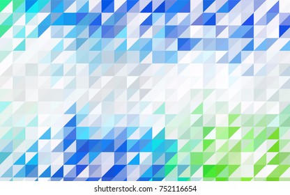 Dark BLUE vector abstract colorful background, which consist of triangles. Pattern with colored triangles on white background.