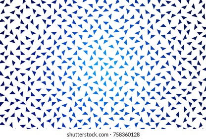 Dark BLUE vector abstract colorful background, which consist of triangles. Pattern with colored triangles on white background.
