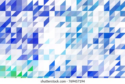 Dark BLUE vector abstract colorful background, which consist of triangles. Pattern with colored triangles on white background.