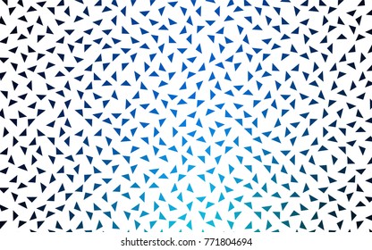 Dark BLUE vector abstract colorful background, which consist of triangles. Pattern with colored triangles on white background.