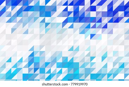 Dark BLUE vector abstract colorful background, which consist of triangles. Pattern with colored triangles on white background.
