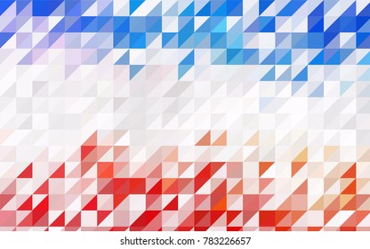 Dark BLUE vector abstract colorful background, which consist of triangles. Pattern with colored triangles on white background.