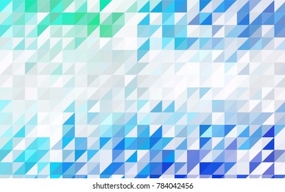 Dark BLUE vector abstract colorful background, which consist of triangles. Pattern with colored triangles on white background.