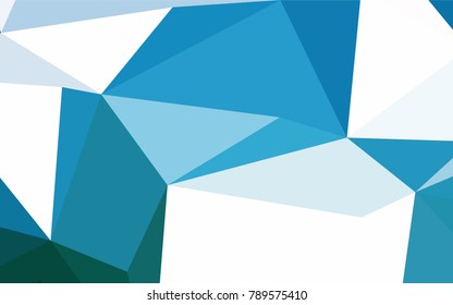 Dark BLUE vector abstract colorful background, which consist of triangles. Pattern with colored triangles on white background.
