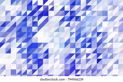 Dark BLUE vector abstract colorful background, which consist of triangles. Pattern with colored triangles on white background.