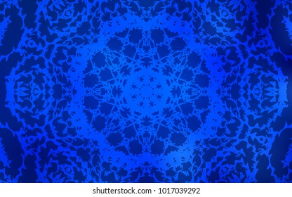 Dark BLUE vector abstract doodle template. Brand-new colored illustration in blurry style with doodles drawn by child. The pattern can be used for coloring books and pages for kids.