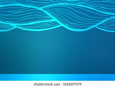 Dark BLUE vector abstract doodle texture. A completely new color illustration in doodle style. Hand painted design for web, leaflet, textile.