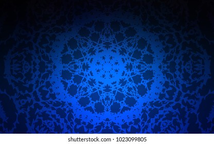 Dark BLUE vector abstract doodle wallpaper. Doodle illustration made by child in Origami style with gradient. Brand-new design for your business.