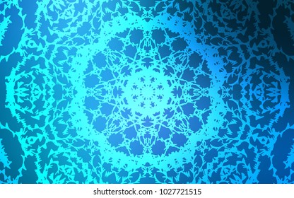 Dark BLUE vector abstract doodle pattern. Colorful abstract illustration with lines drawn by child in Asian style. The pattern can be used for wallpapers and coloring books.