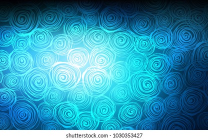 Dark BLUE vector abstract doodle wallpaper. Decorative shining illustration with doodles on abstract template. The pattern can be used for heads of websites and designs.